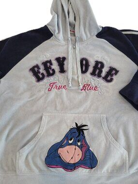 Disney Eeyore True Blue Fleece Hoodie Women's Plus 3X 22W 24W